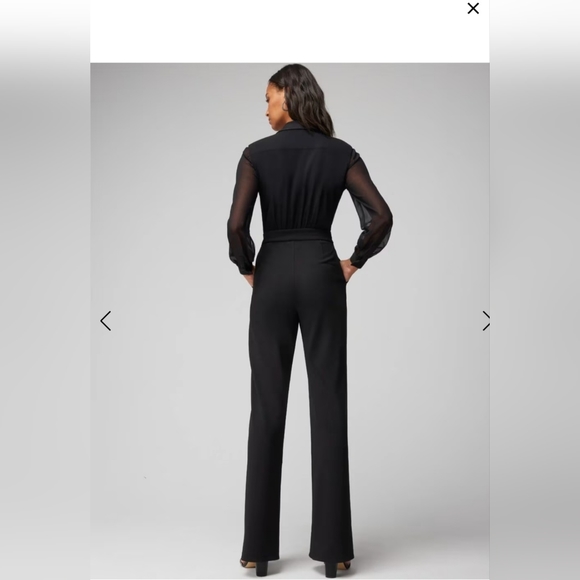 Petite Long Sleeve Sheer Sleeveless Jumpsuit - Picture 3 of 7